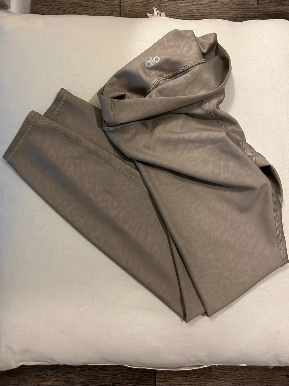 ALO Yoga Taupe Leopard-Print Leggings